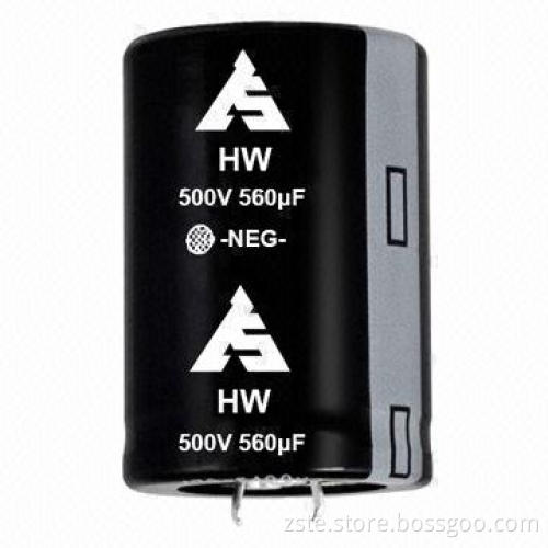 Snap-in e-cap, HW series, 500V, 560uf